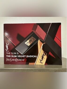 YSL The Slim & The Slim Velvet Radical Lipstick Sample With Brush